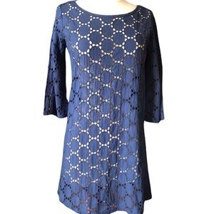Elegant Blue Lace Mini Dress